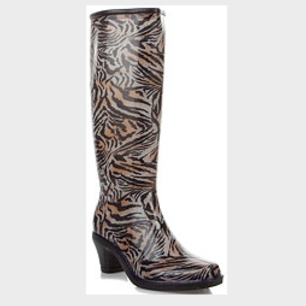DAV English western tiger print rubber rain boots